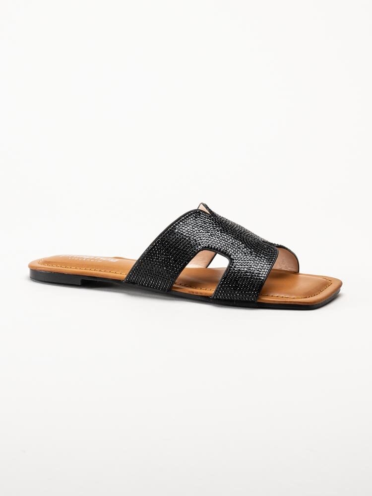 Philip Hog - Victoria - Svarta slip in sandaler med strass