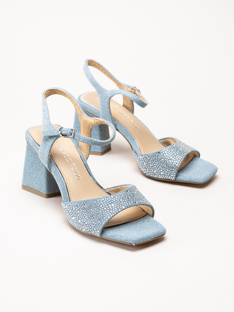 Marco Tozzi - Ljusblå sandaletter med strass