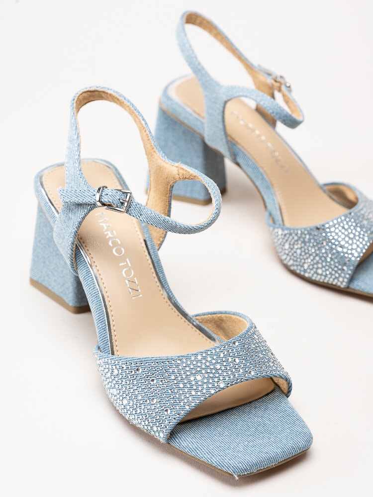 Marco Tozzi - Ljusblå sandaletter med strass