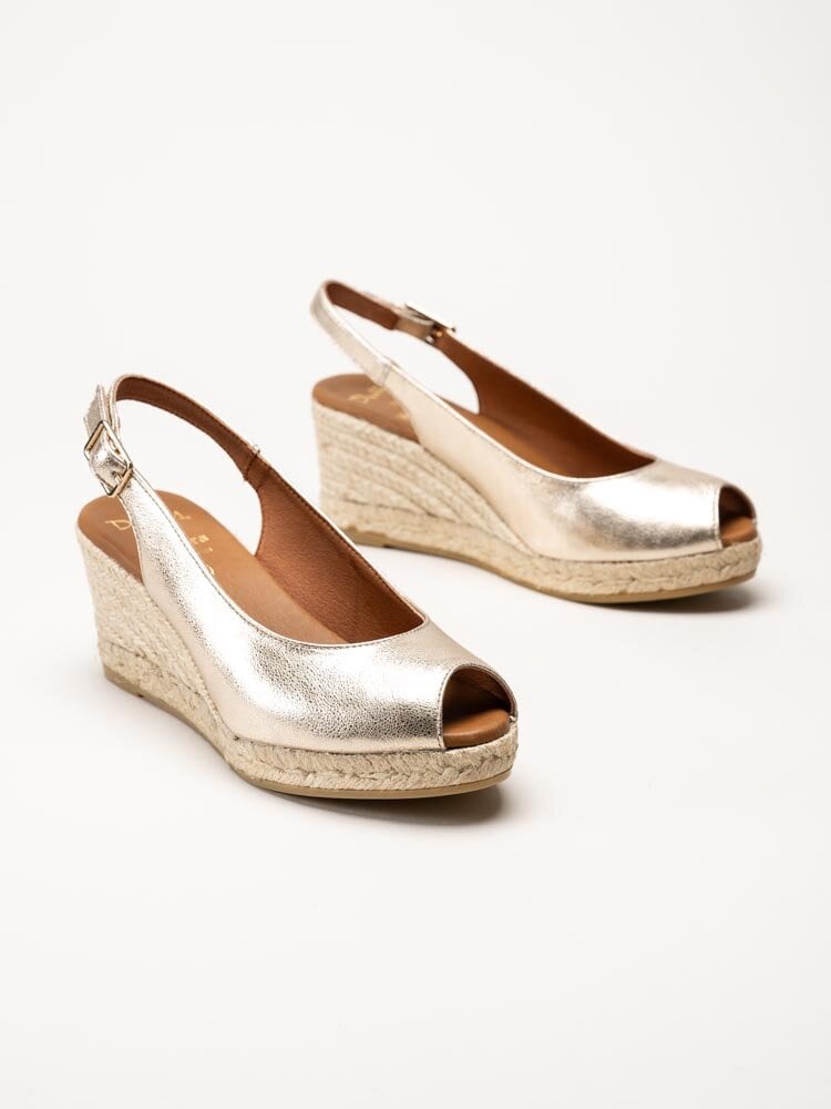Duffy - Guldfärgade kilklackade espadriller