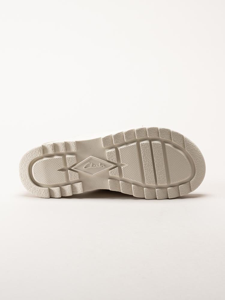 Clarks - DashLite Wish D - Vita platåsandaler i skinn