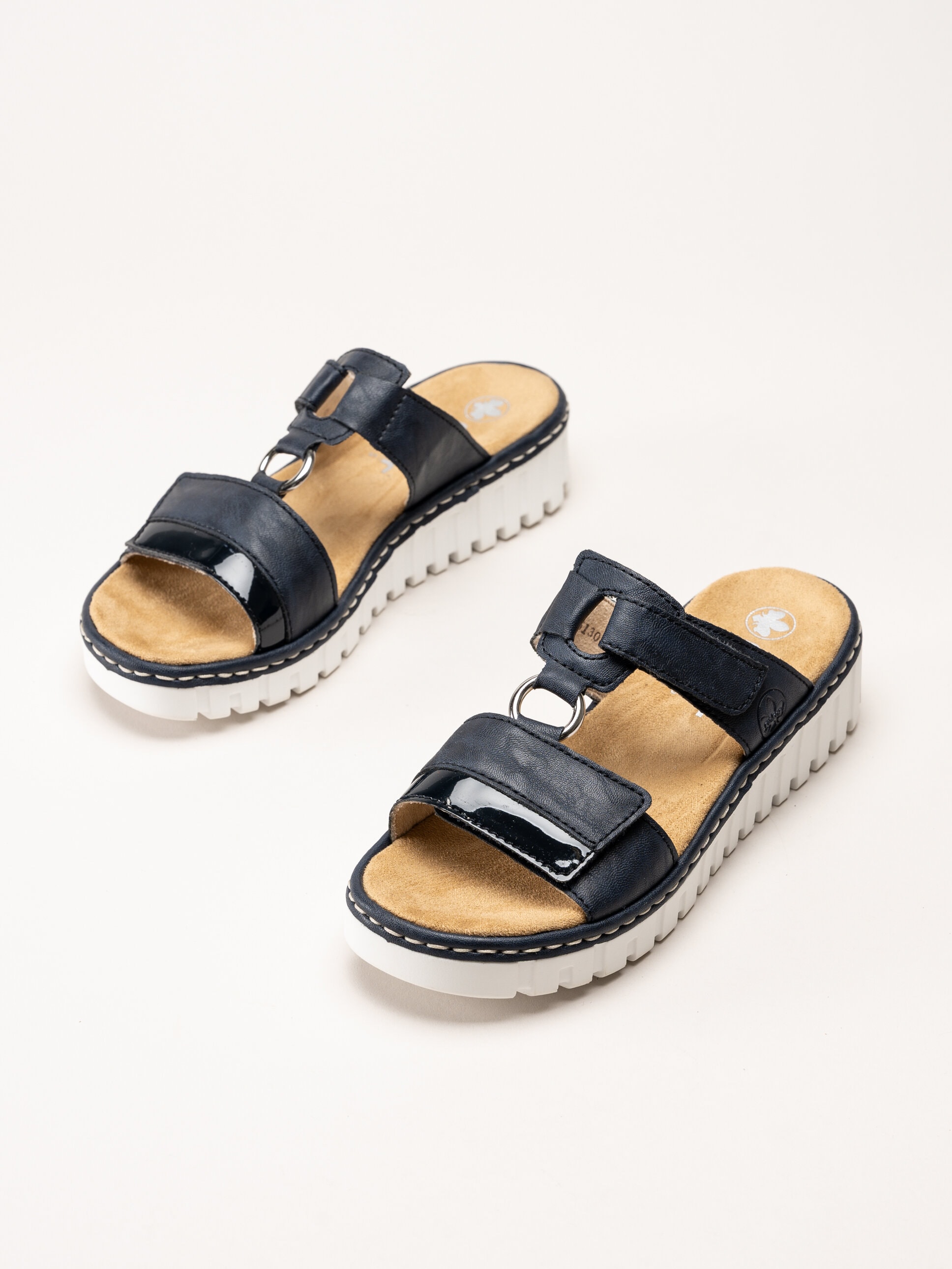 Rieker - Mörkblå slip in sandaler