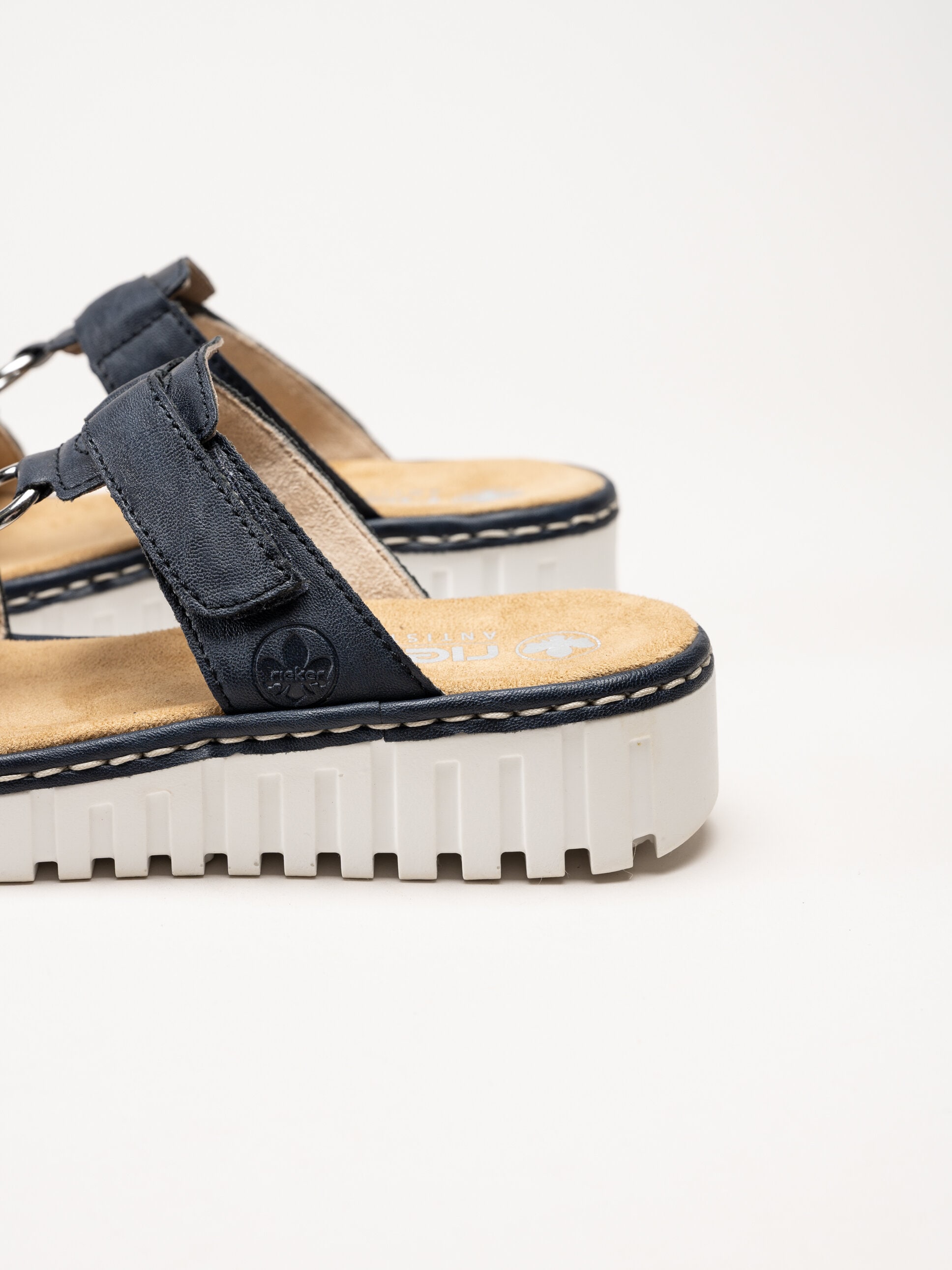 Rieker - Mörkblå slip in sandaler