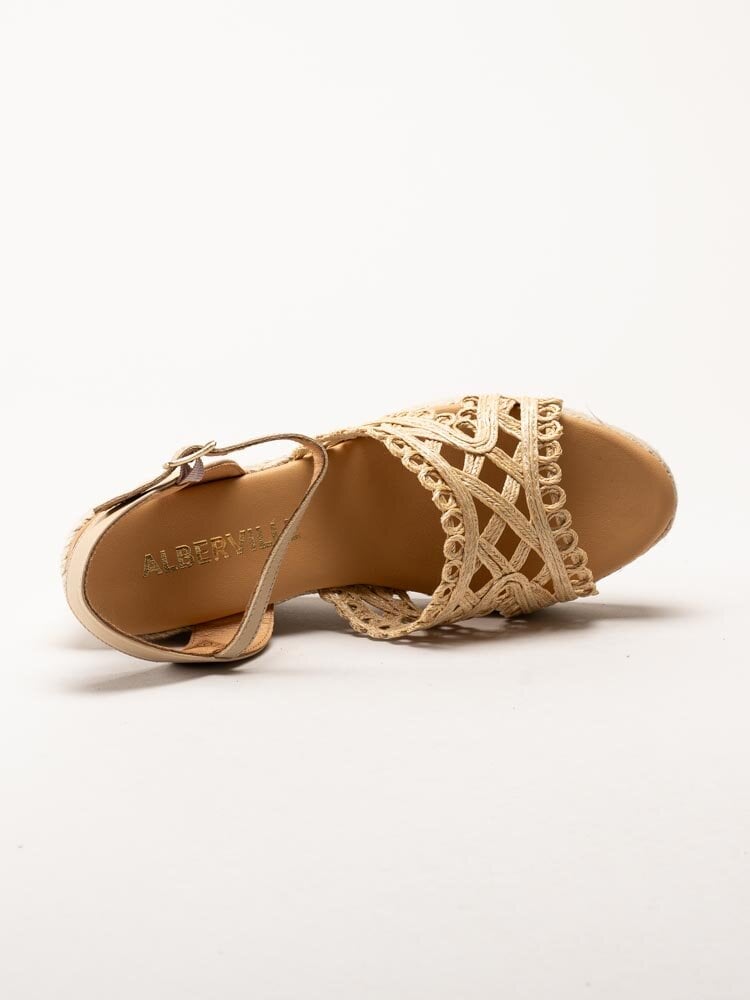 Alberville - Viveca Macrame - Beige kilklackade sandaletter