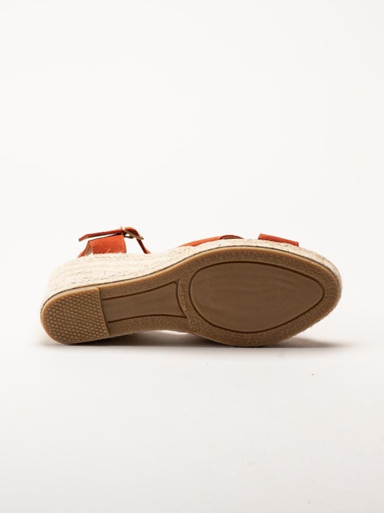 Alberville - Vendy Suede Elche - Röda kilklackade sandaletter i mocka