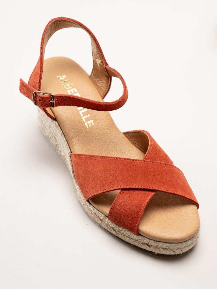 Alberville - Vendy Suede Elche - Röda kilklackade sandaletter i mocka