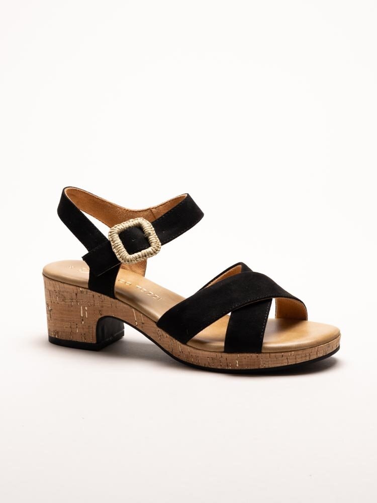 Marco Tozzi - Svarta sandaletter med klack