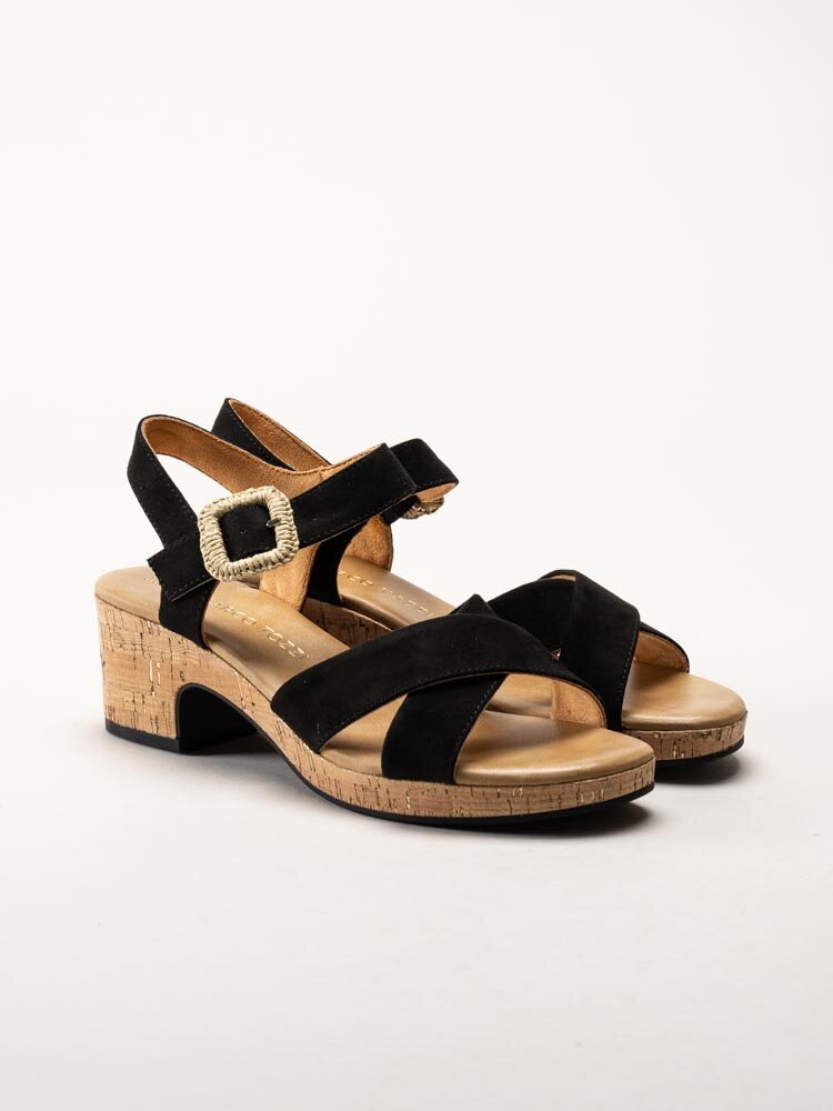 Marco Tozzi - Svarta sandaletter med klack