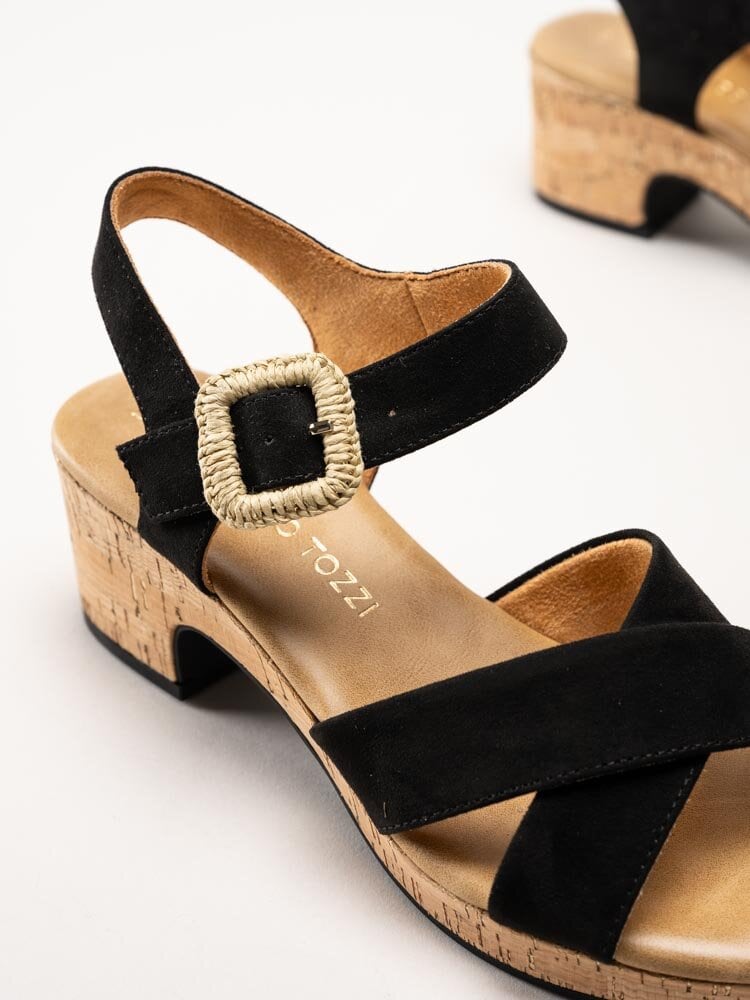 Marco Tozzi - Svarta sandaletter med klack