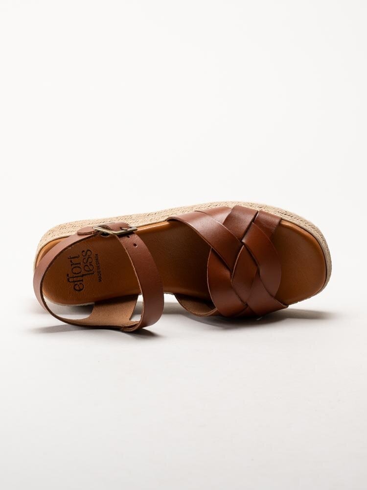 Effortless - Bruna kilklackade sandaletter i skinn
