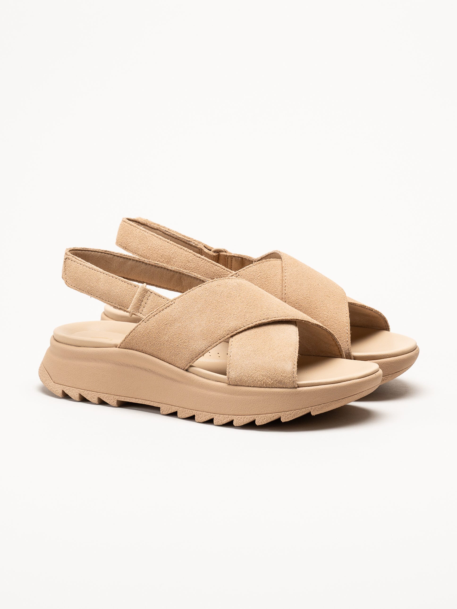 Clarks - Dashlite Wish - Beige sandaler i mocka