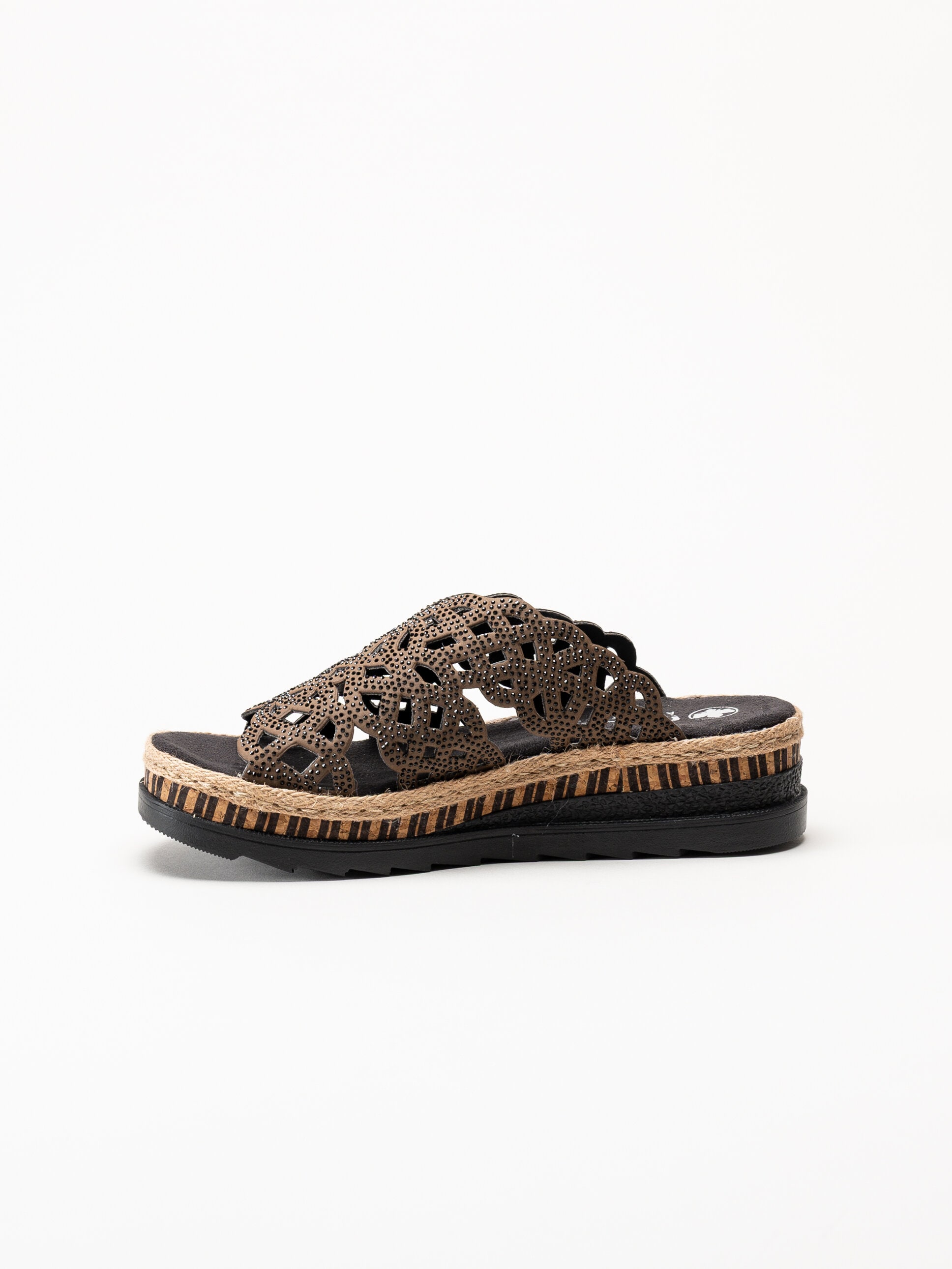 Rieker - Mörkbruna slip in sandaler