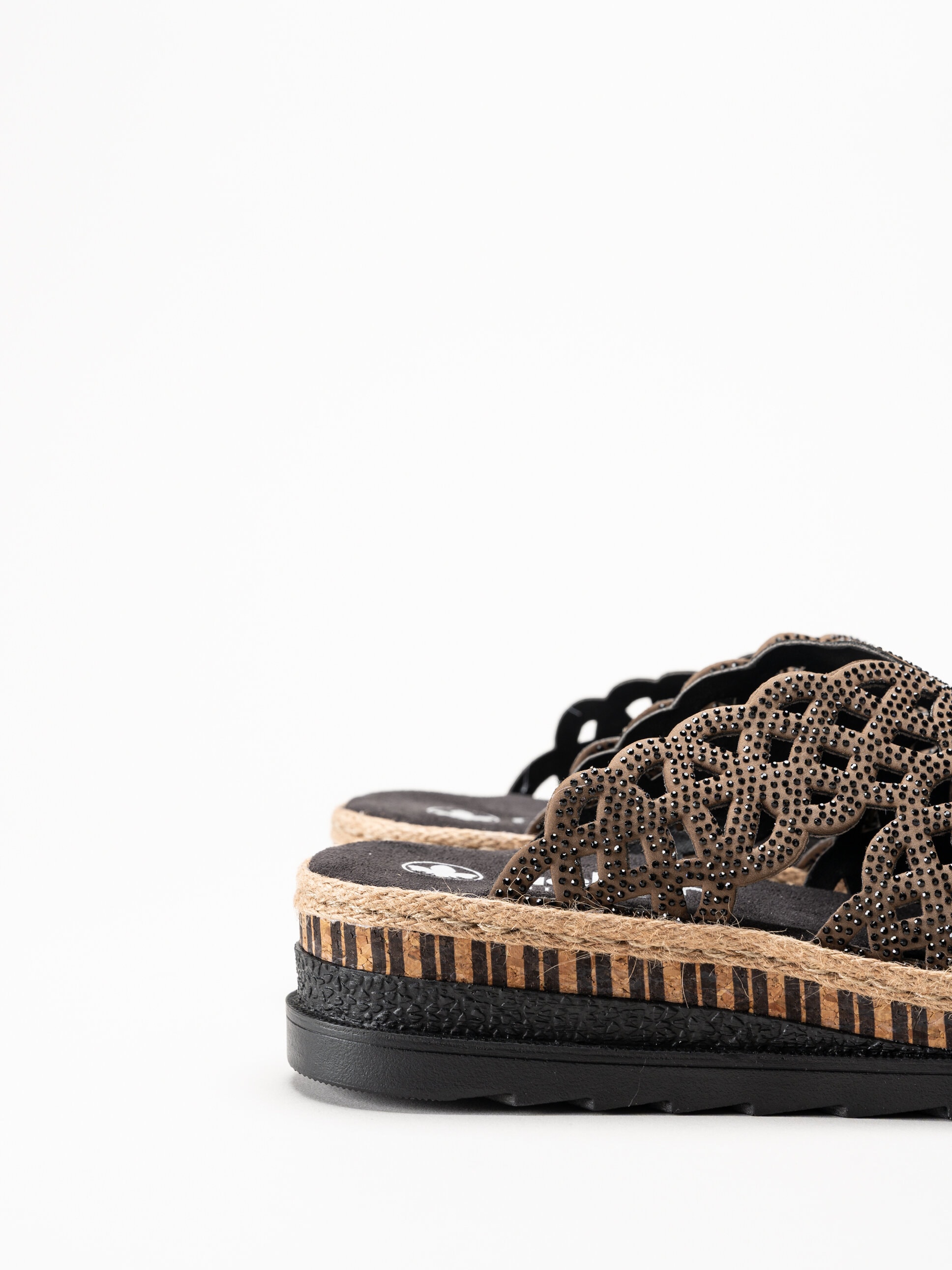 Rieker - Mörkbruna slip in sandaler