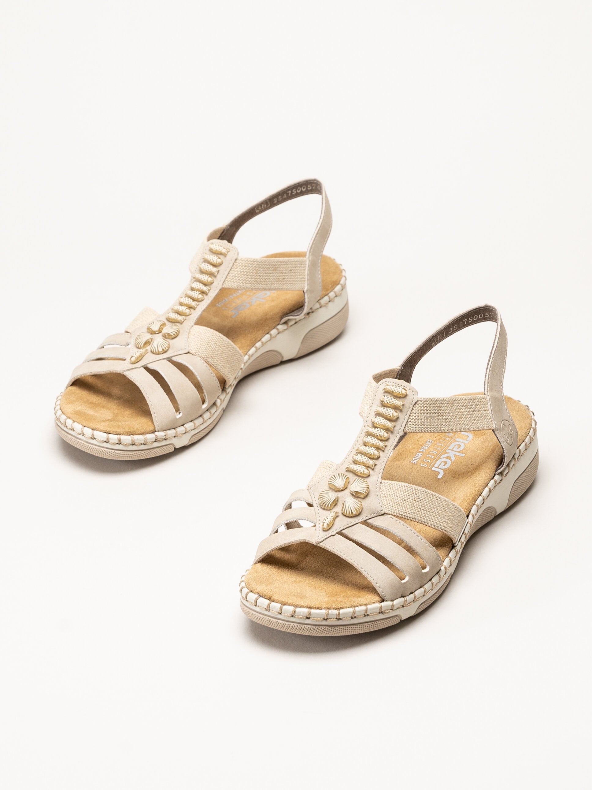 Rieker - Beige dekorerad sandal