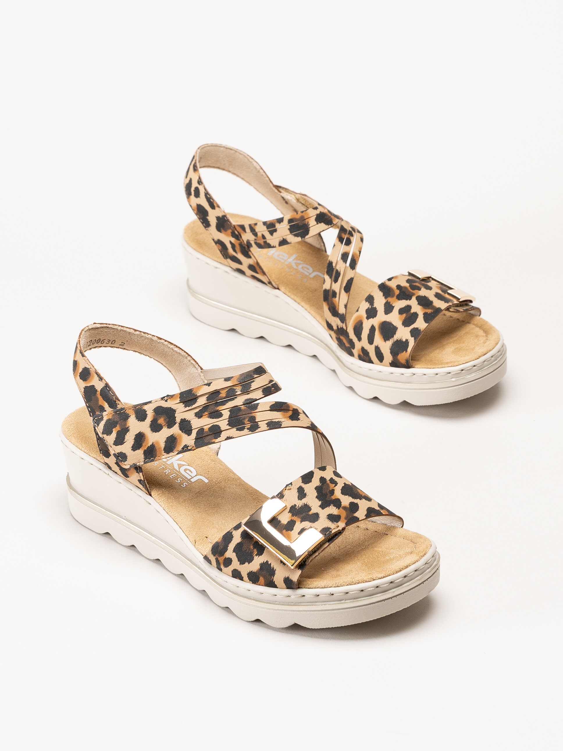 Rieker - Leopardmönstrade sandaletter