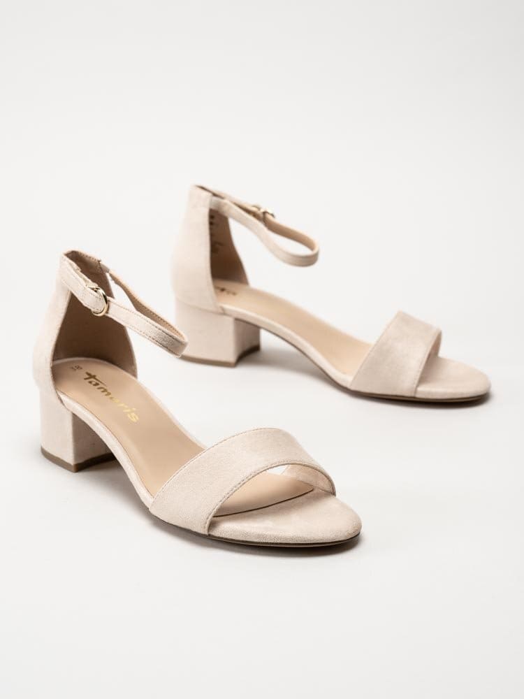 Tamaris - Beige sandaletter i mockaimitation