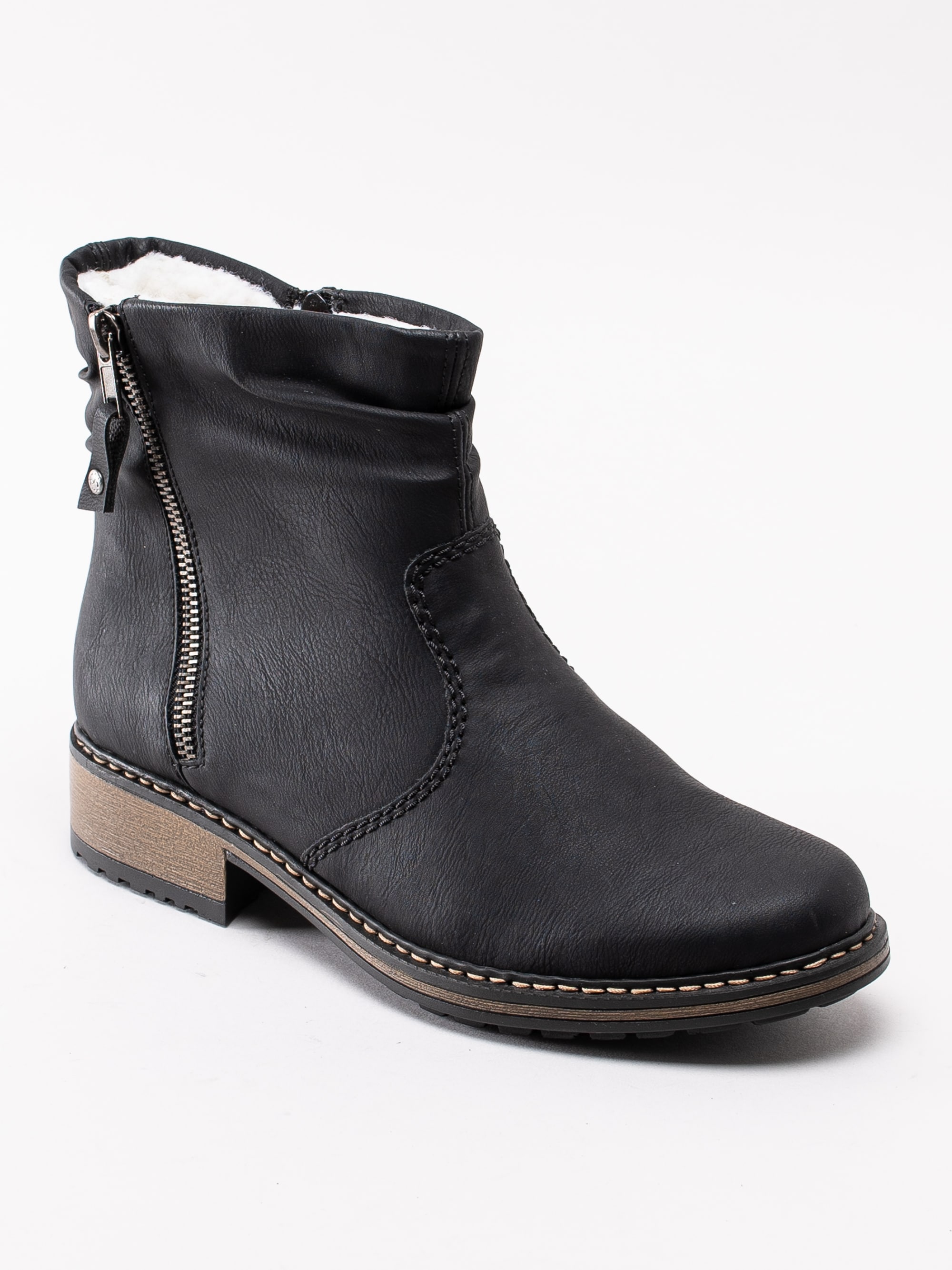 07193061 Rieker Z6841-01 svarta varmfodrade boots med dekorzip-1