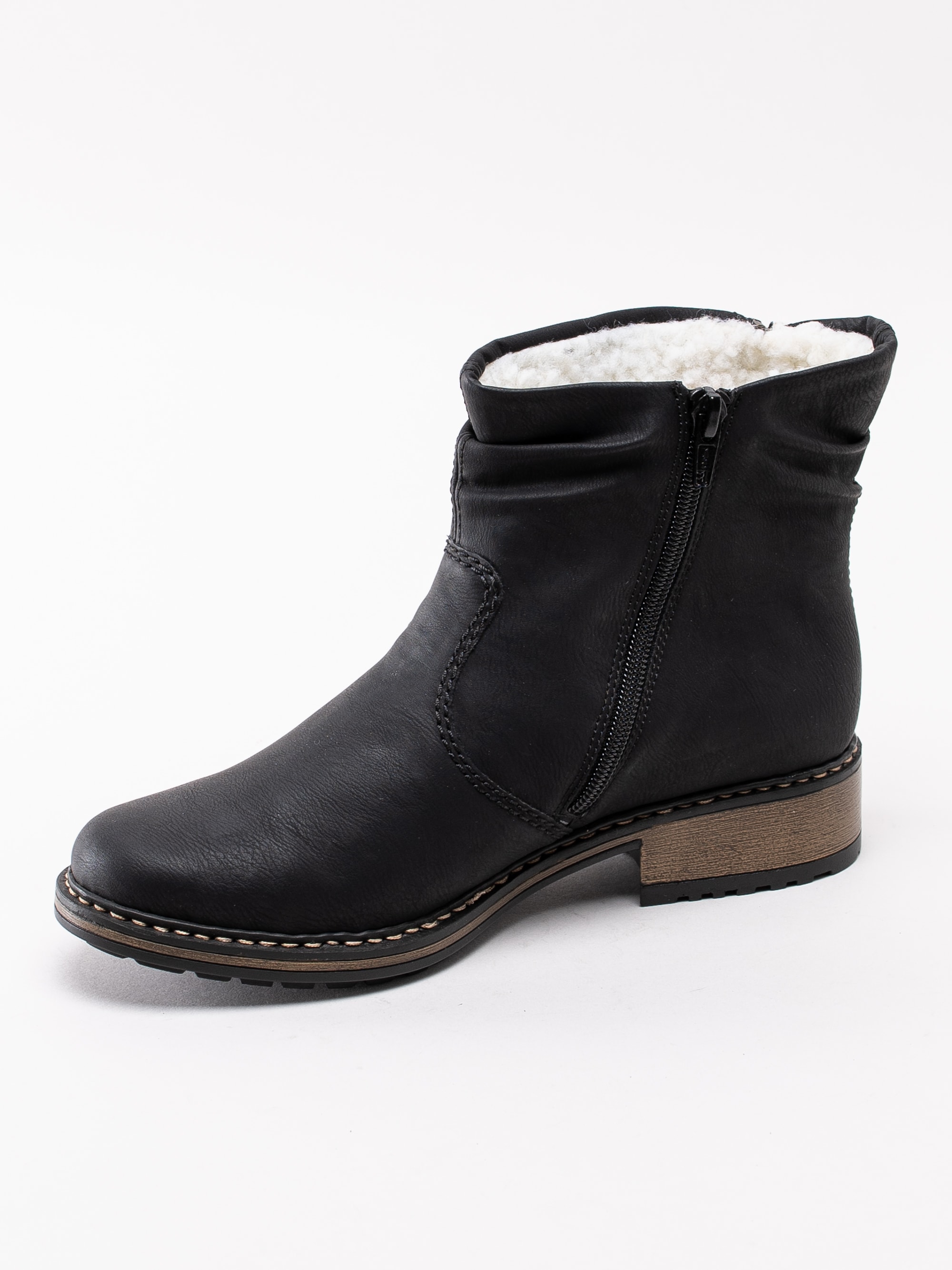 07193061 Rieker Z6841-01 svarta varmfodrade boots med dekorzip-2