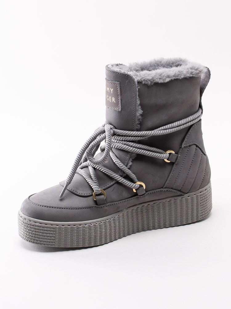 07193078 Tommy Hilfiger Cosy Bootie FW04401-023023 grå varmfodrade afterski boots-2