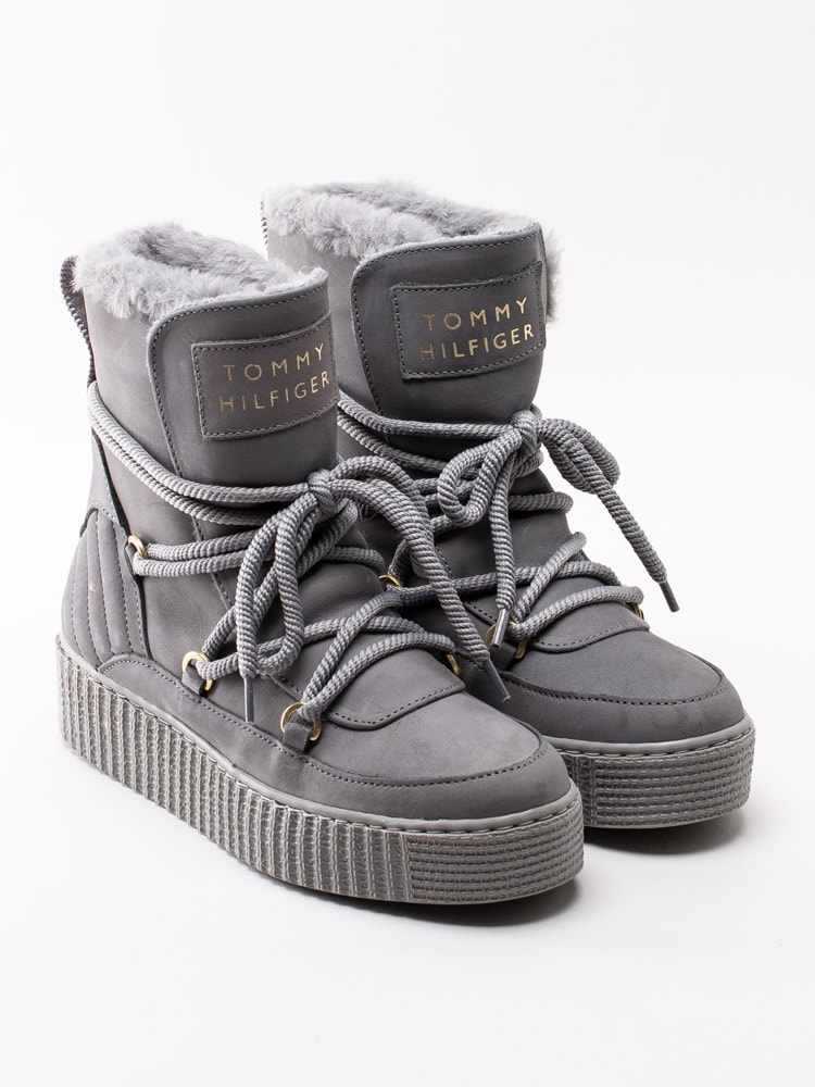 07193078 Tommy Hilfiger Cosy Bootie FW04401-023023 grå varmfodrade afterski boots-3