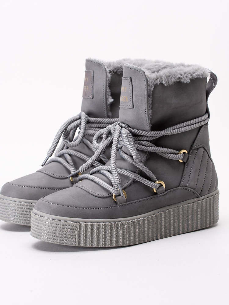 07193078 Tommy Hilfiger Cosy Bootie FW04401-023023 grå varmfodrade afterski boots-6