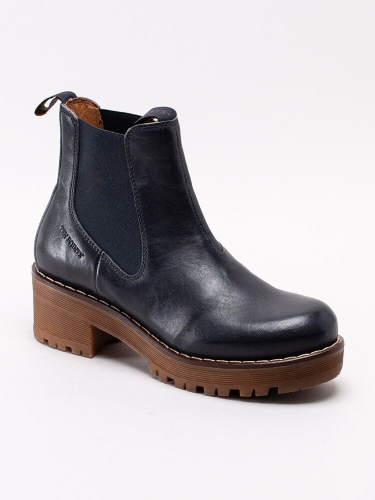 07193083 Ten Points Clarisse Elastic 238006-709 mörkblå chelsea boots med grov sula-1