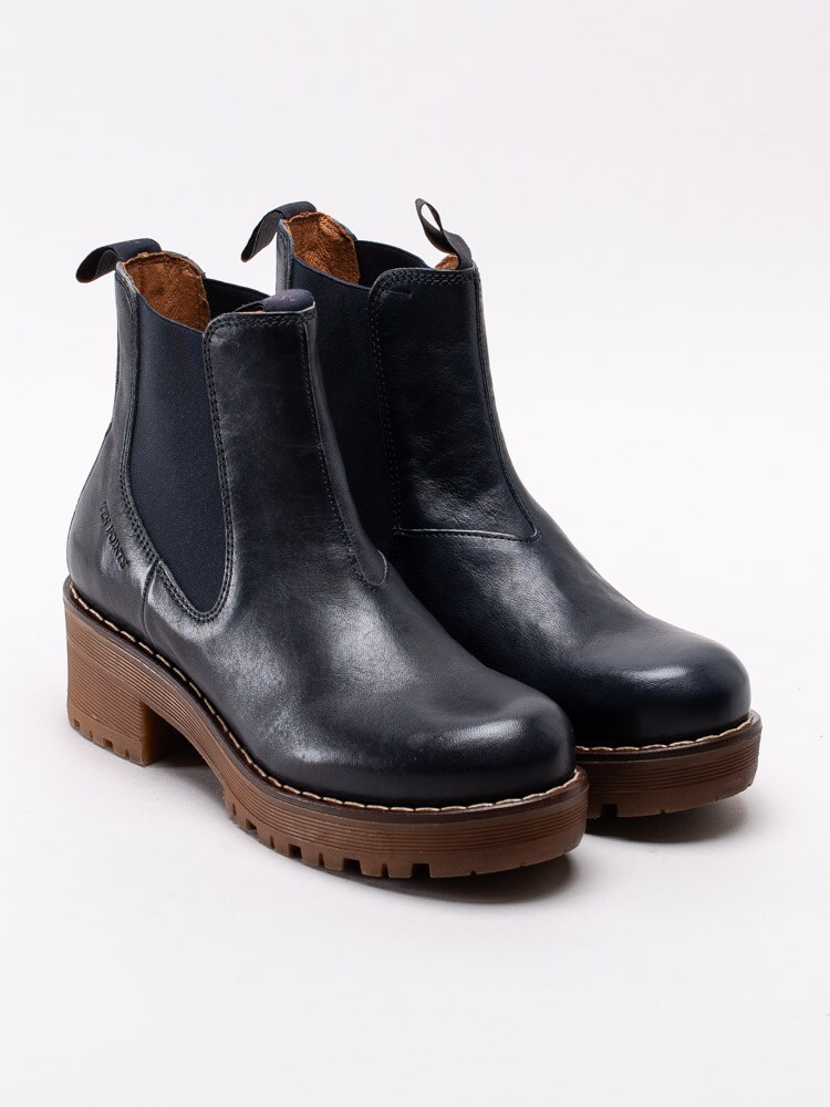 07193083 Ten Points Clarisse Elastic 238006-709 mörkblå chelsea boots med grov sula-3