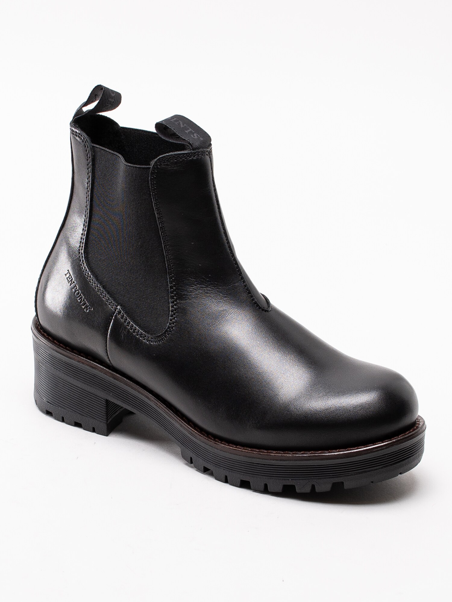 07193084 Ten Points Clarisse Elastic 238001-101 svarta chelsea boots med grov sula och hällor-1