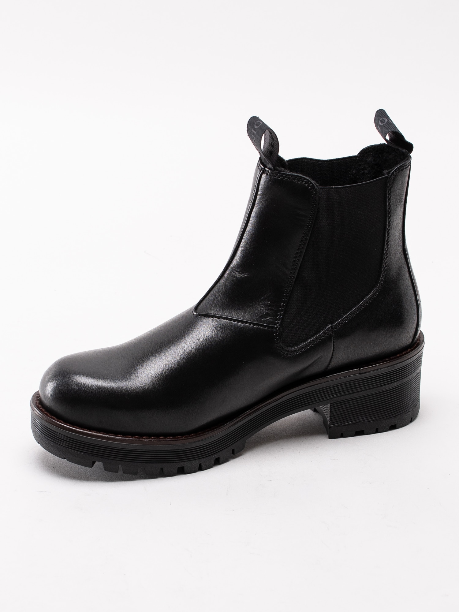 07193084 Ten Points Clarisse Elastic 238001-101 svarta chelsea boots med grov sula och hällor-2
