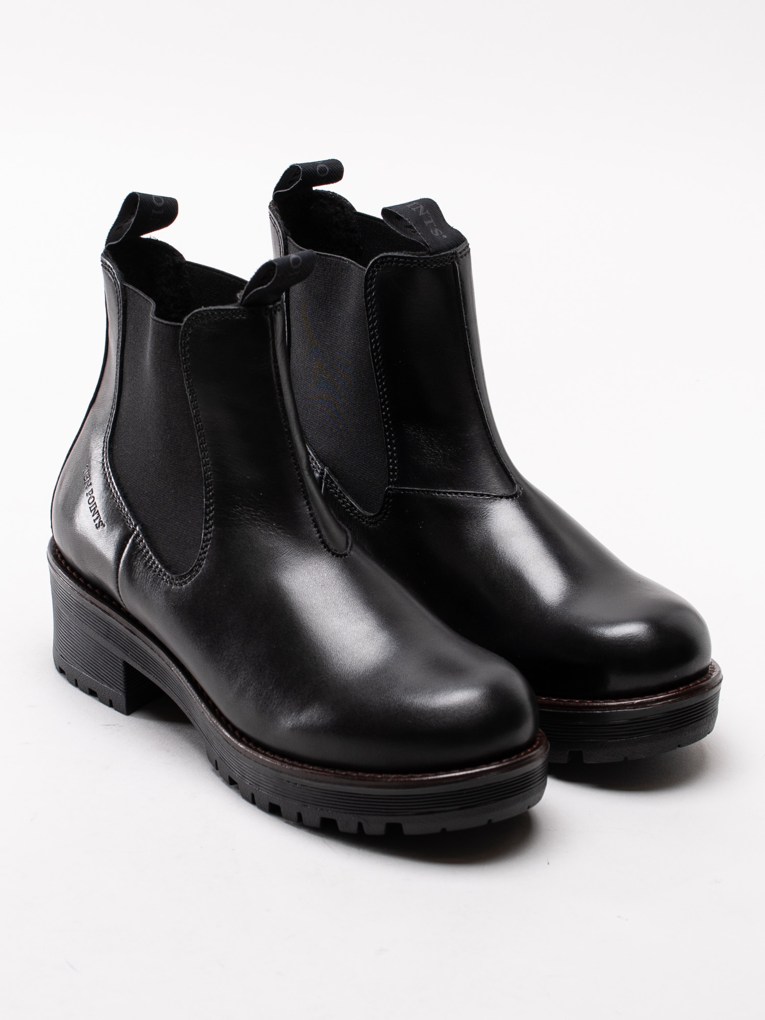 07193084 Ten Points Clarisse Elastic 238001-101 svarta chelsea boots med grov sula och hällor-3
