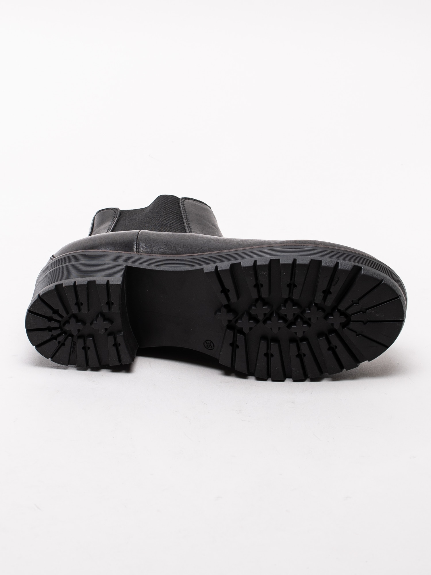 07193084 Ten Points Clarisse Elastic 238001-101 svarta chelsea boots med grov sula och hällor-5