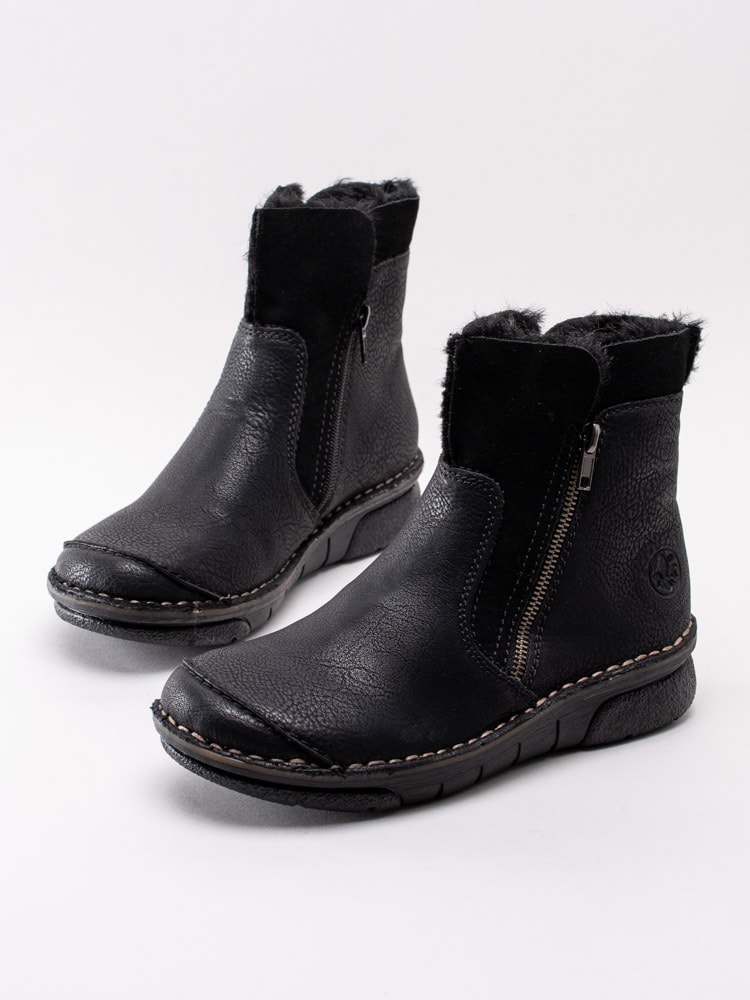 07203087 Rieker 73381-00 svarta varmfodrade boots med zip-6