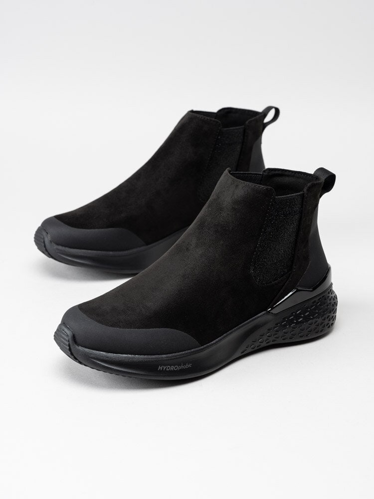 Ara - Svarta låga boots i textil