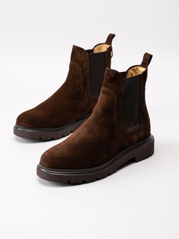 Gant Footwear - Malinca - Mörkbruna chelsea boots i mocka