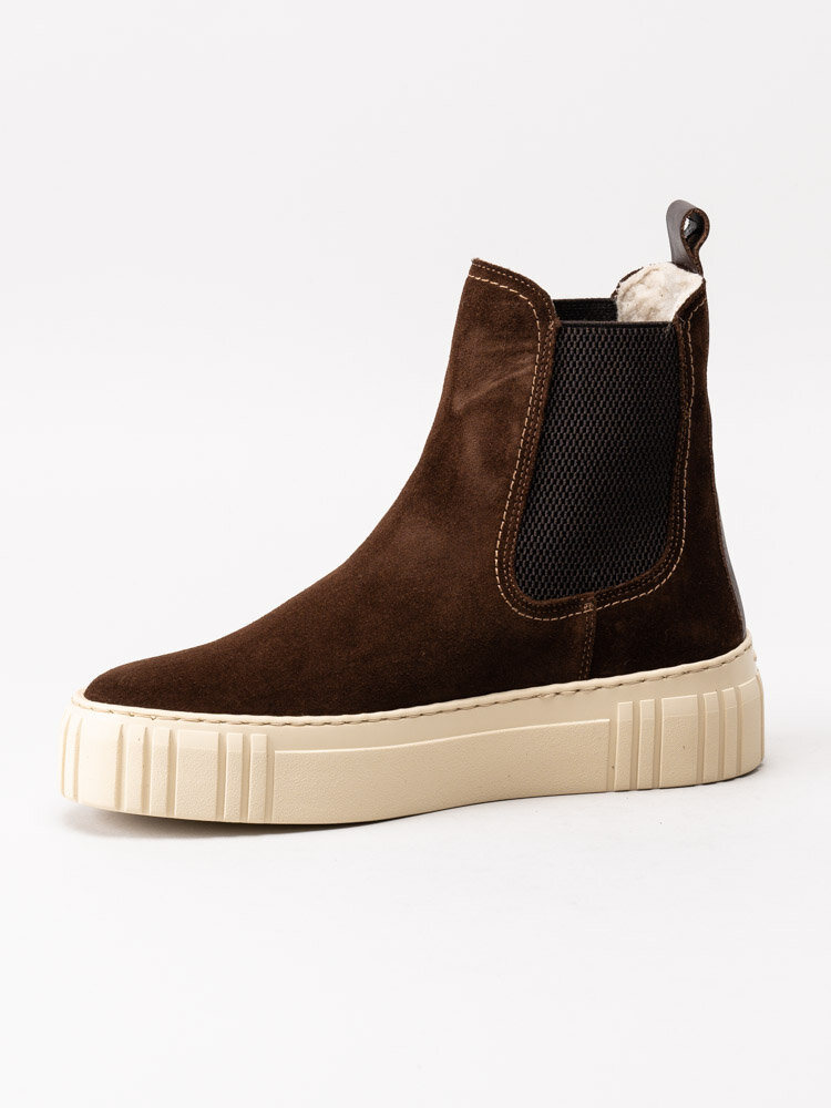Gant Footwear - Snowmont - Mörkbruna ullfodrade chelsea boots i mocka