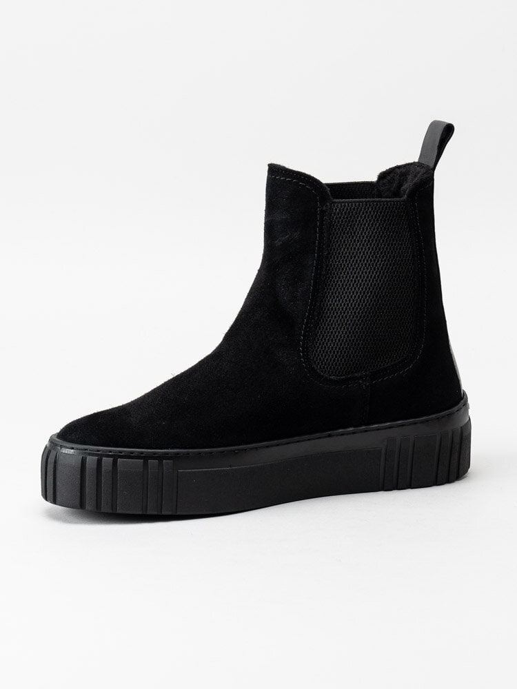 Gant Footwear - Snowmont - Svarta ullfodrade chelsea boots i mocka