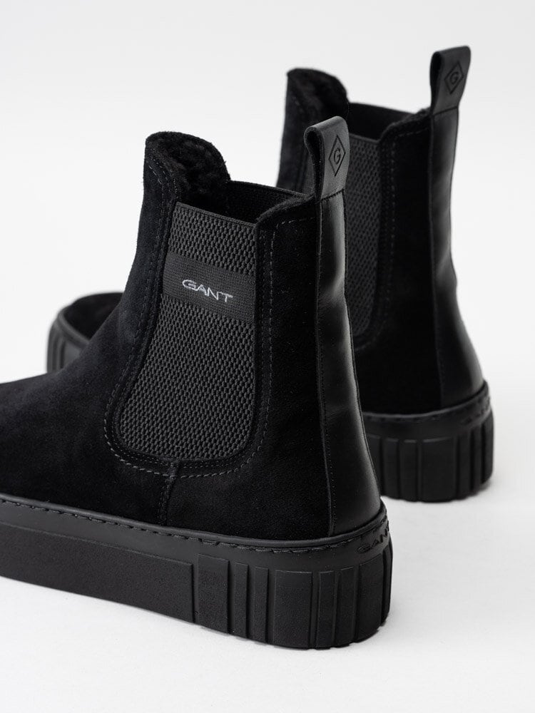 Gant Footwear - Snowmont - Svarta ullfodrade chelsea boots i mocka