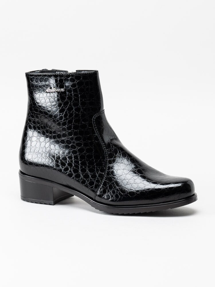 Aaltonen - Svarta allvädersboots med krokomönster