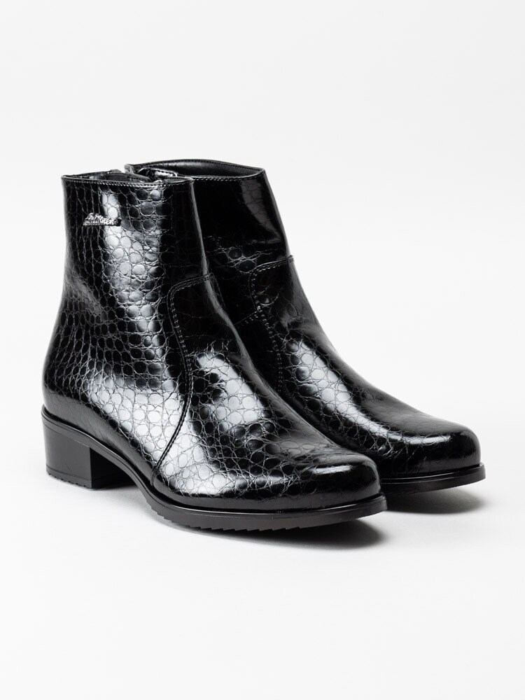 Aaltonen - Svarta allvädersboots med krokomönster