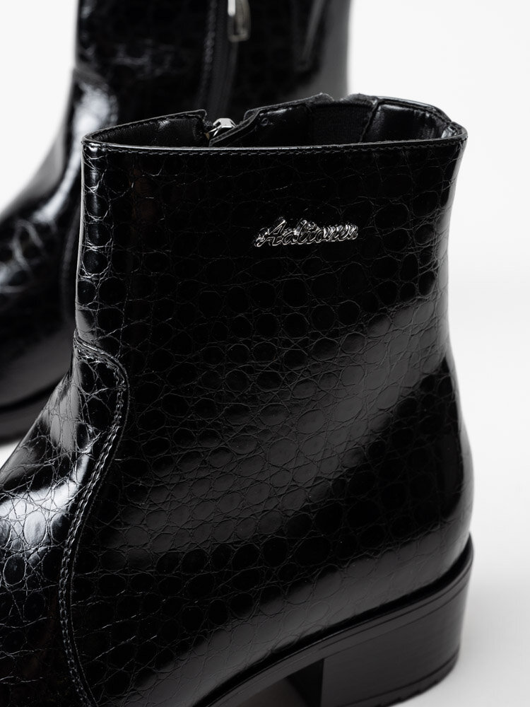 Aaltonen - Svarta allvädersboots med krokomönster