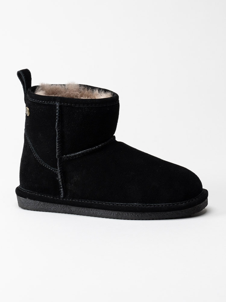 Axelda - Venezia - Svarta fårskinnsfodrade boots i mocka