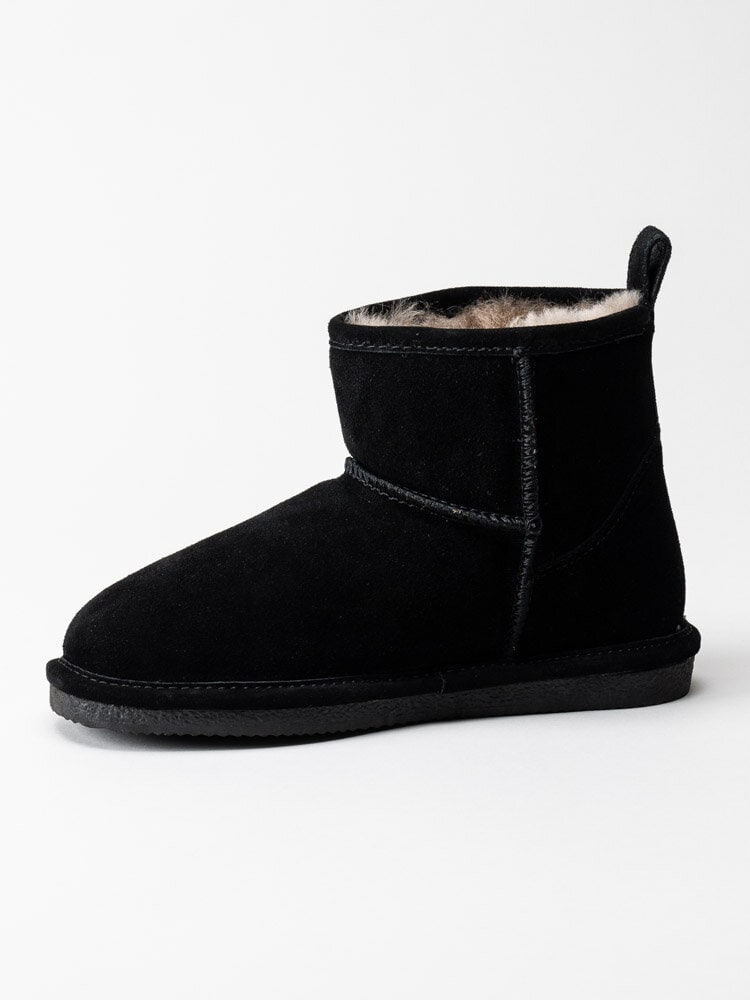 Axelda - Venezia - Svarta fårskinnsfodrade boots i mocka