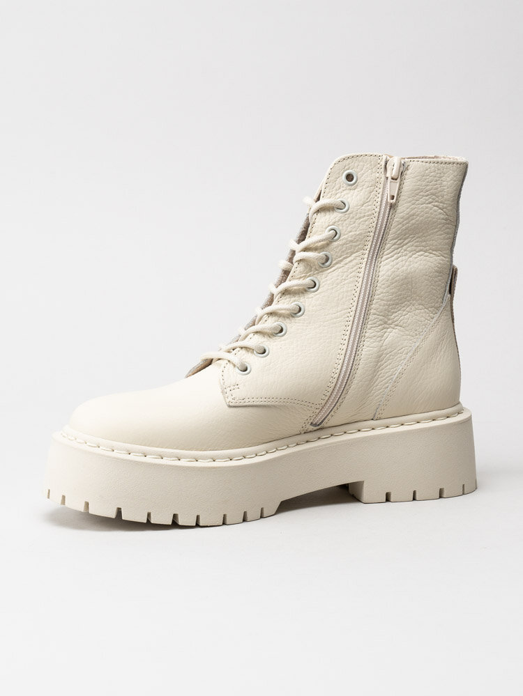 Steve Madden - Skylar - Off white platåkängor i skinn