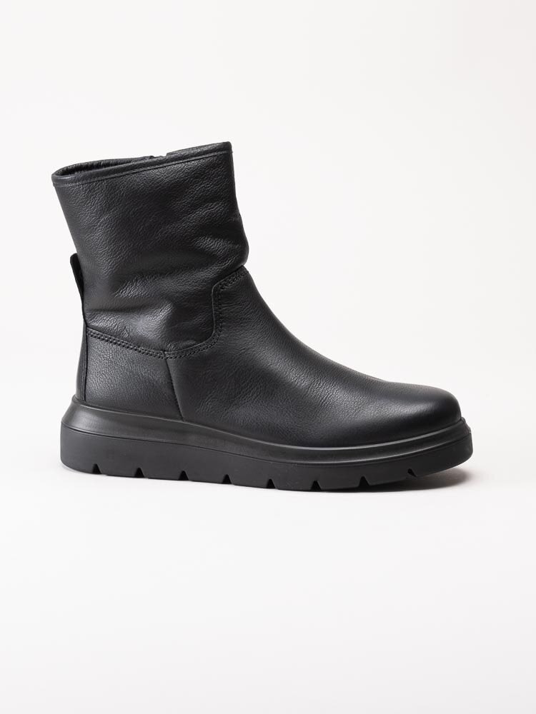 Ecco - Nouvelle - Svarta fodrade boots i skinn