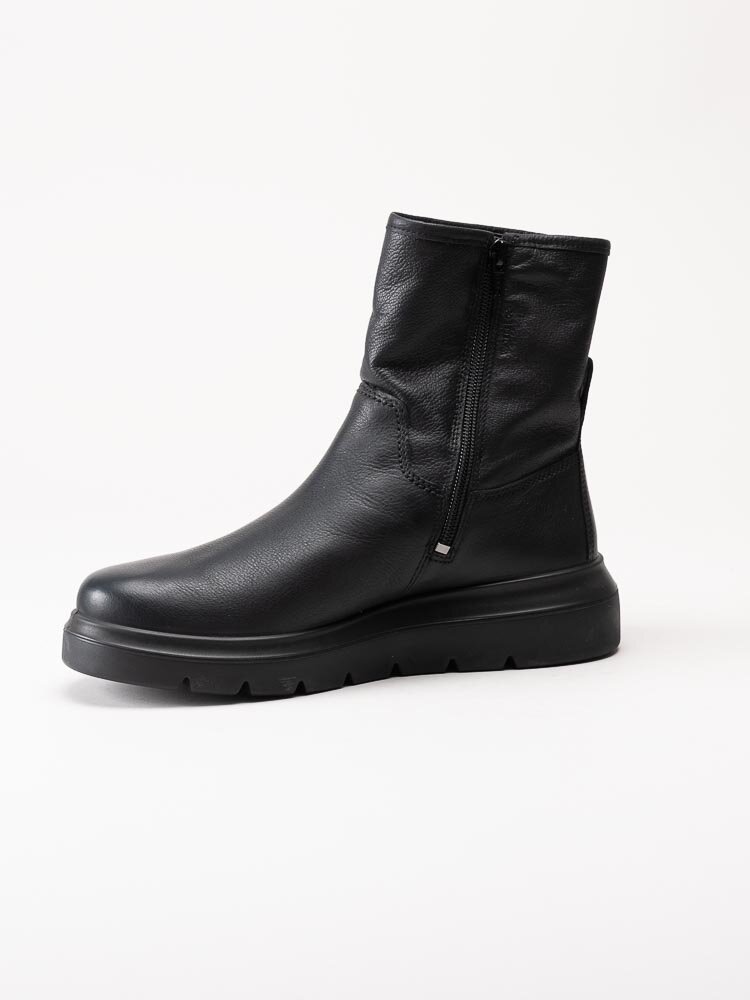 Ecco - Nouvelle - Svarta fodrade boots i skinn