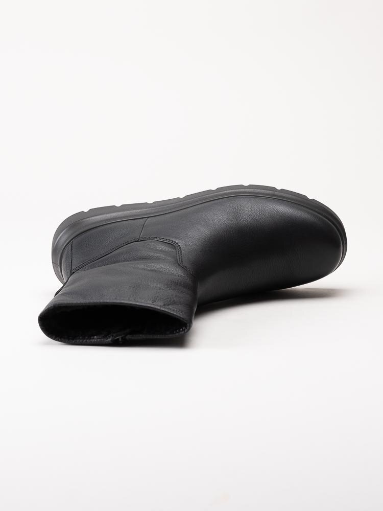 Ecco - Nouvelle - Svarta fodrade boots i skinn