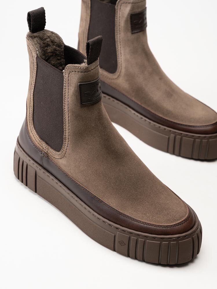 Gant Footwear - Snowmont - Ljusbruna chelsea boots i mocka