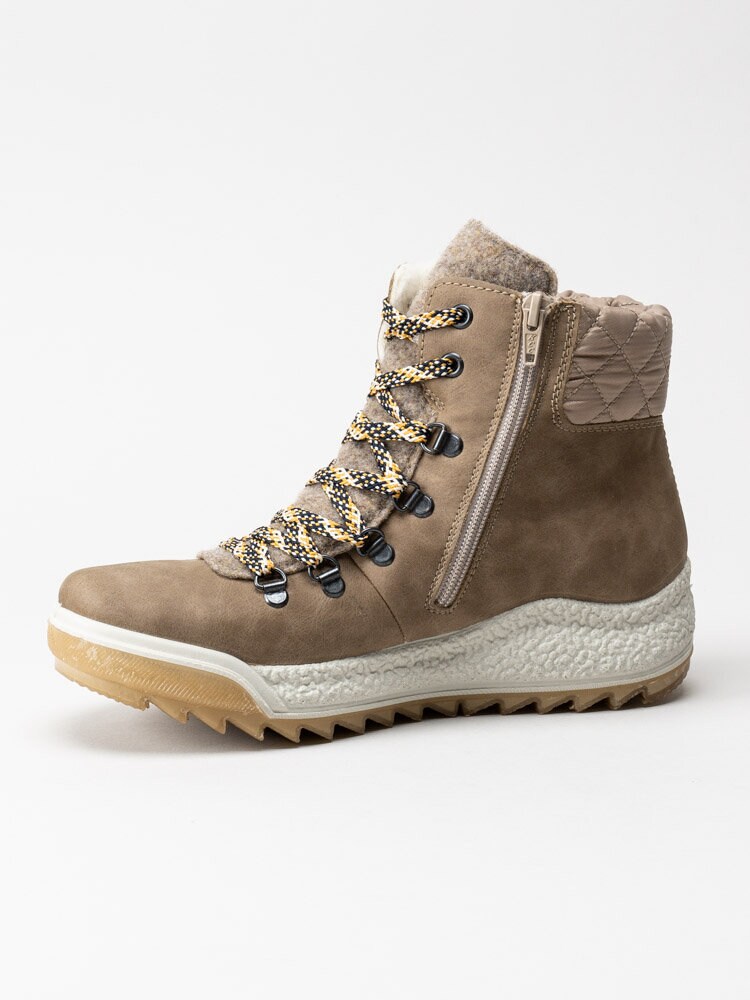 Rieker - Beige fodrade pjäxkängor med rieker-tex