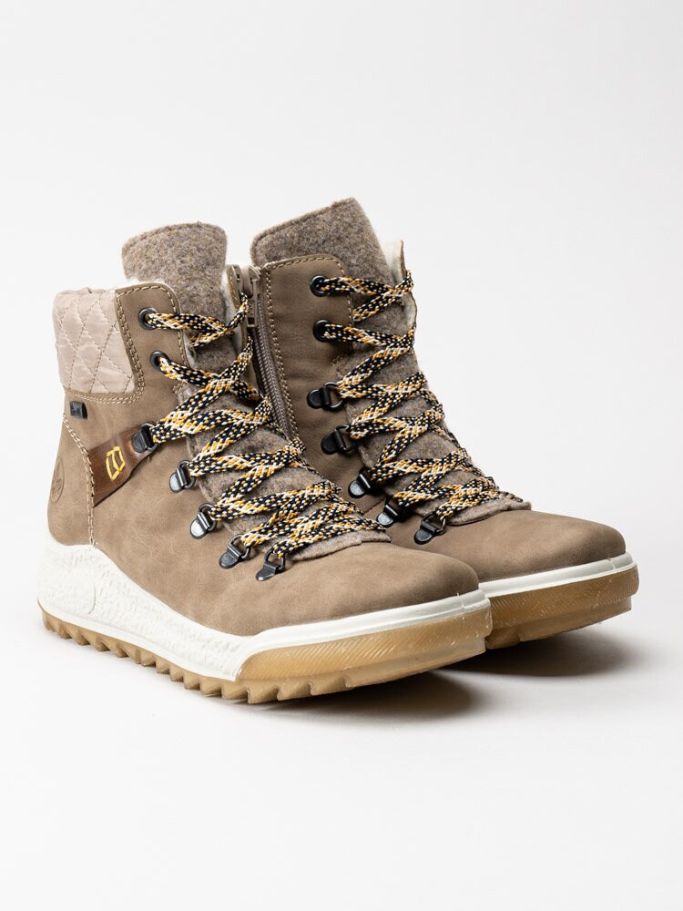 Rieker - Beige fodrade pjäxkängor med rieker-tex