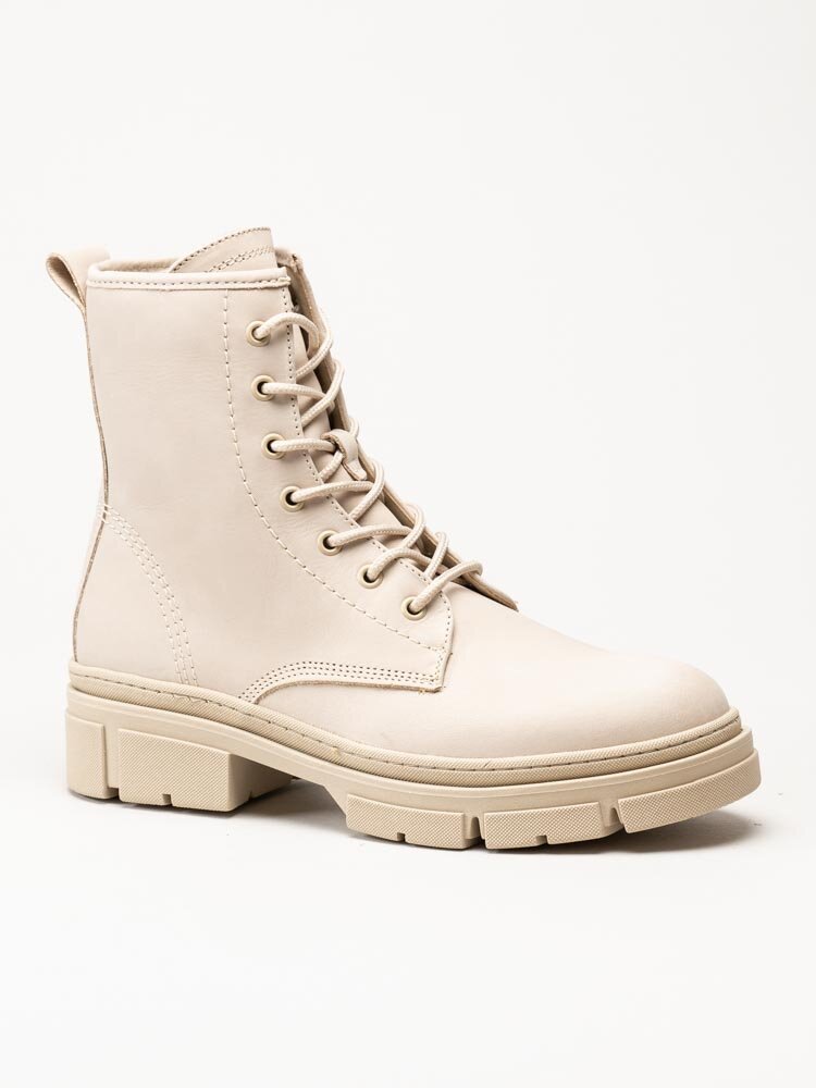 Tamaris - Beige kängor i nubuck